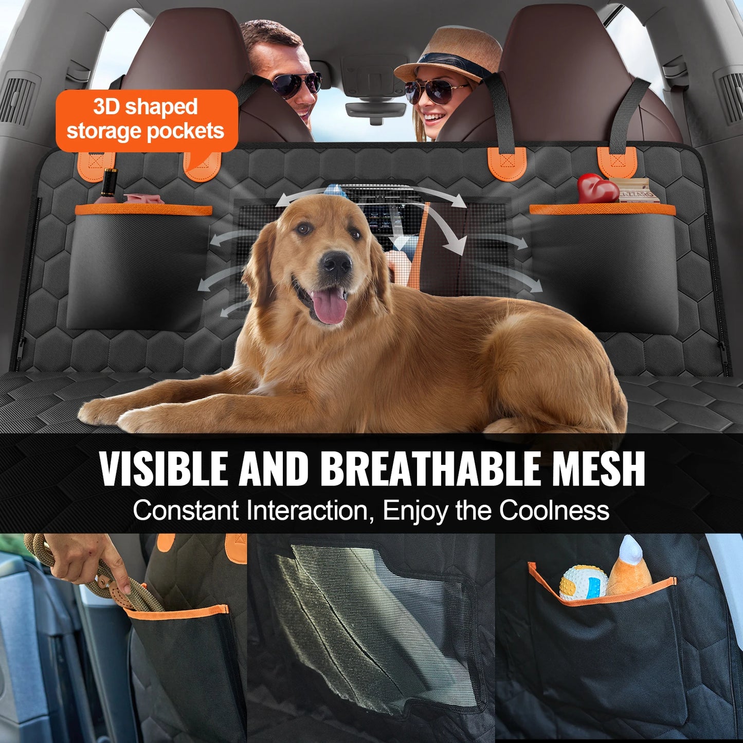 SucceBuy Back Seat Extender Dog Car Seat Cover With Storage