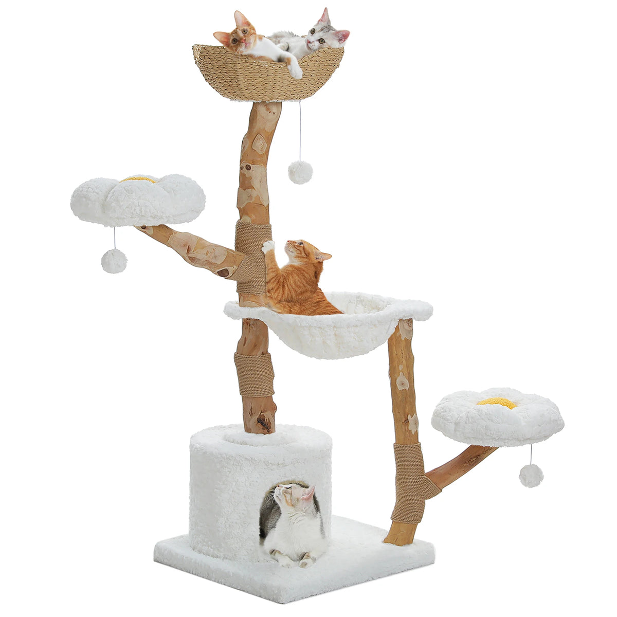 PAWZ Road Cat Tree Sisal Scratching Post Wicker Basket Bed