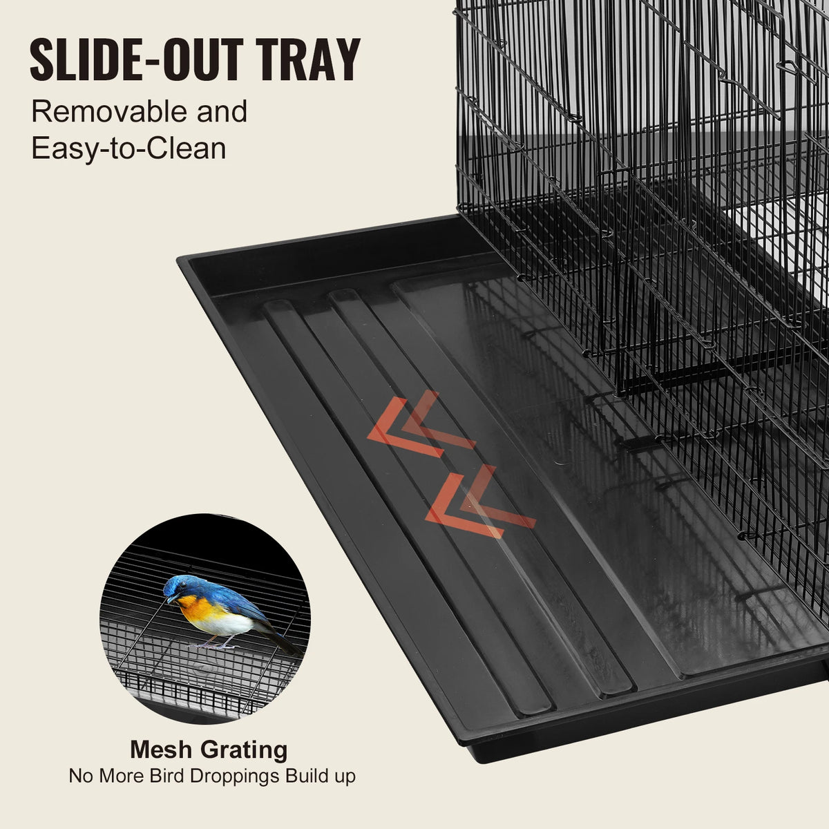 SucceBuy Stackable Divided Bird Cage With Travel Handle And Perch
