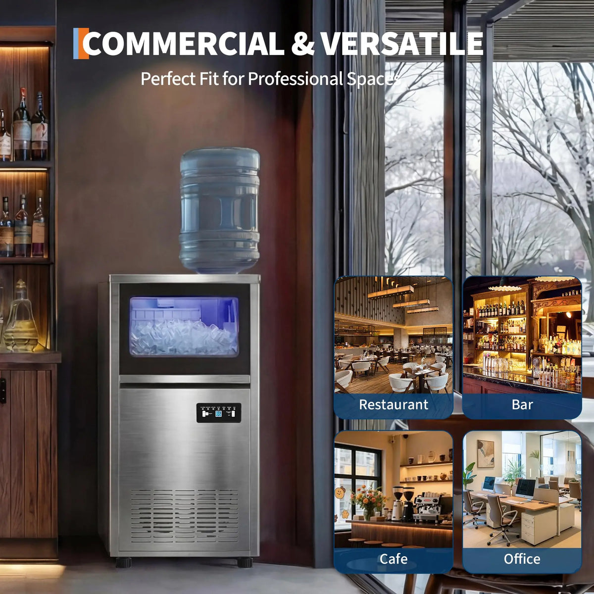 Commercial Under Counter Ice Maker With Self Cleaning Unit