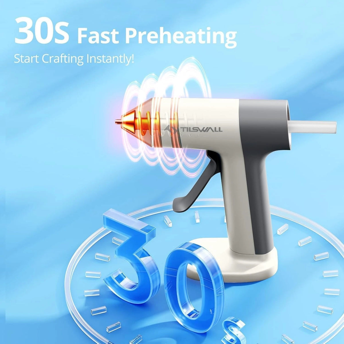 Parrior Cordless Hot Glue Gun With Quick Preheating