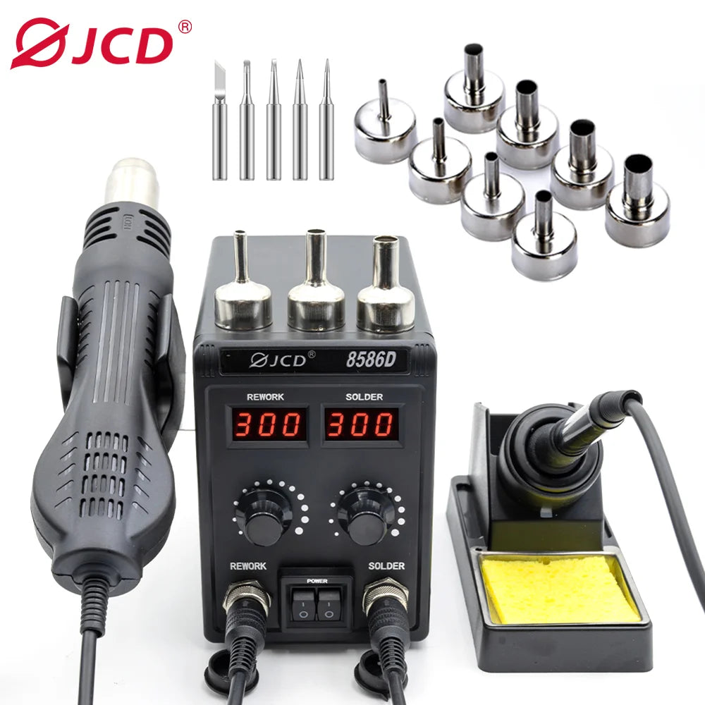 JCD 8586D Soldering Station Hot Air Gun and Soldering Iron