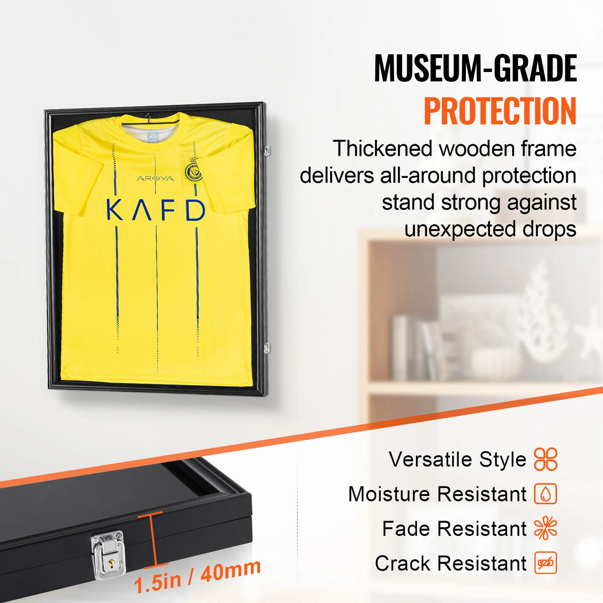 SucceBuy Lockable Jersey Sports Card Display Shadow Box