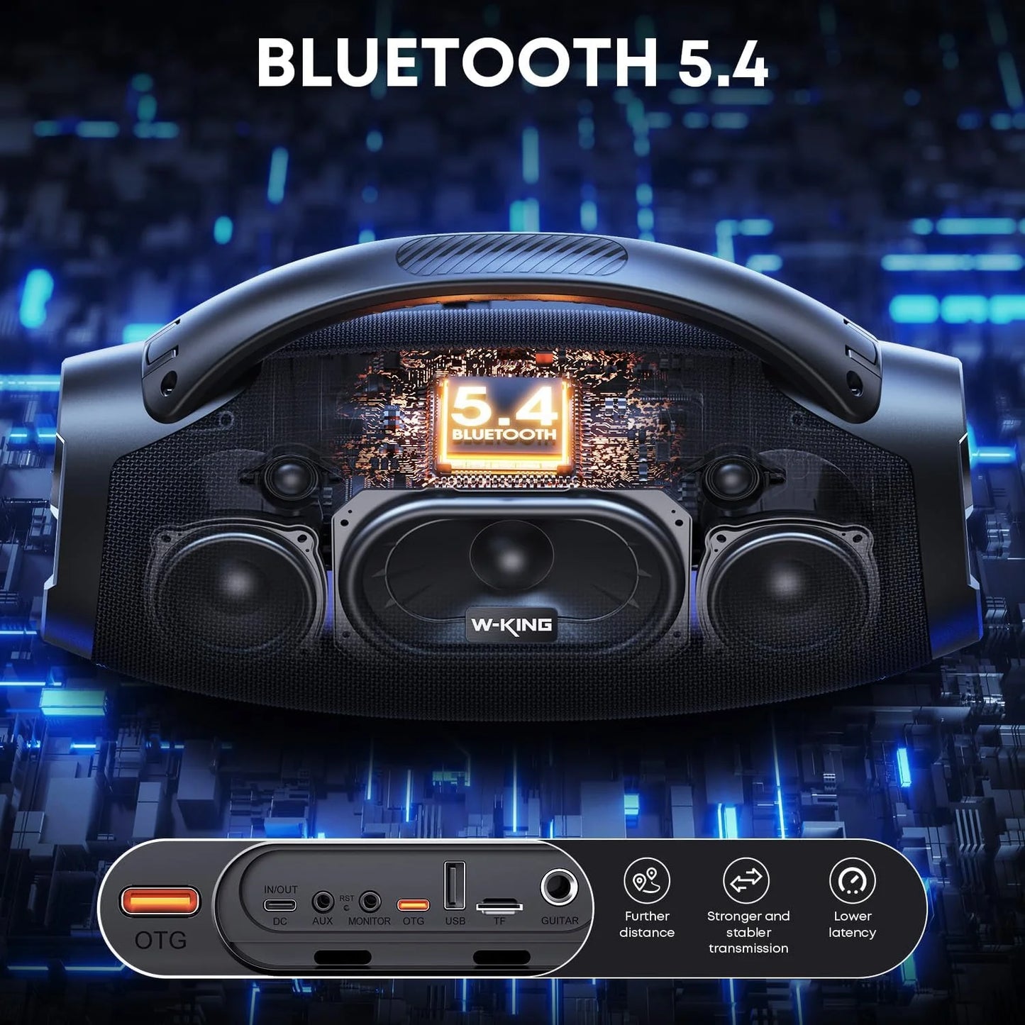W-KING Wireless Bluetooth Speaker With Powerful Subwoofer And Waterproof Design