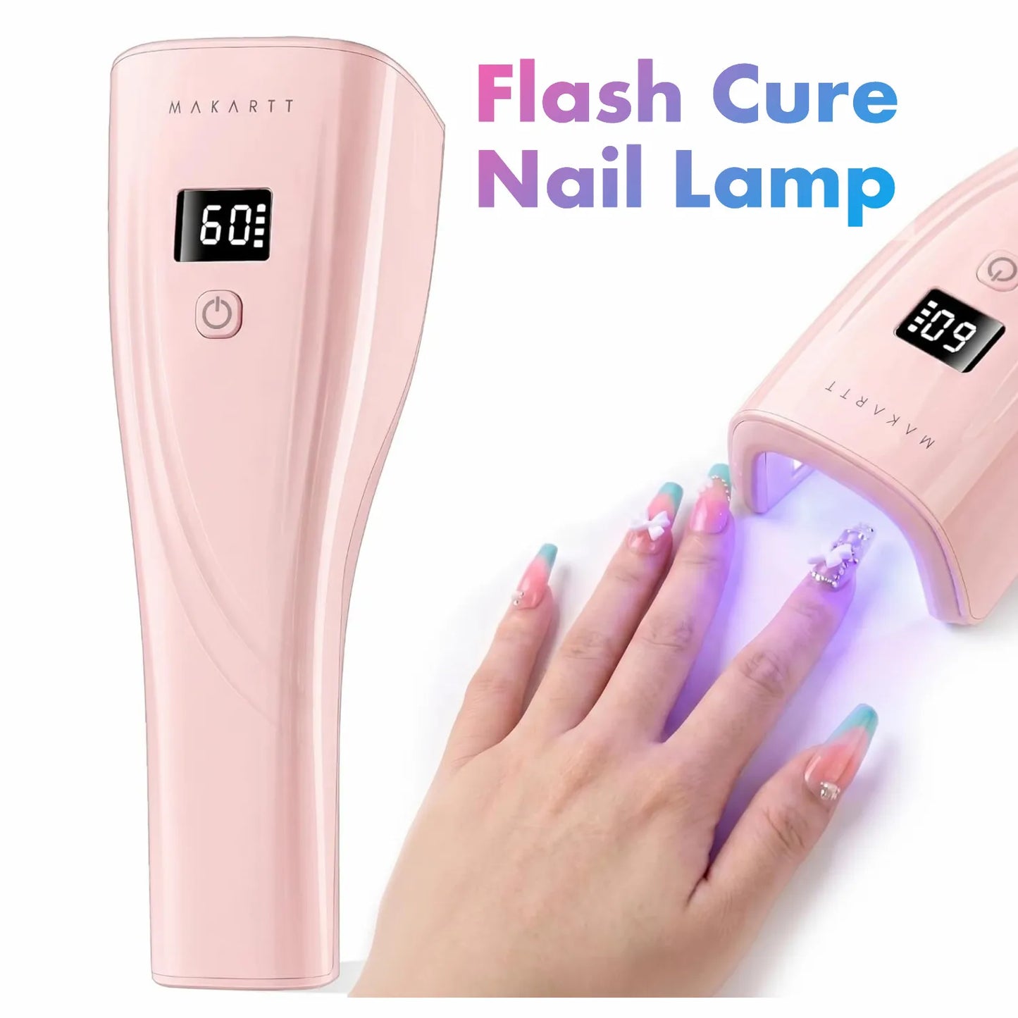 Makartt Portable Cordless 222mWcm2 Flash Cure UV LED Nail Lamp