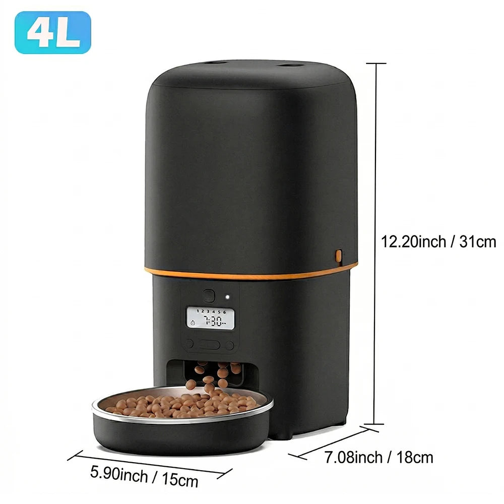 Nityers Automatic Cat Food Dispenser With Stainless Steel Bowl