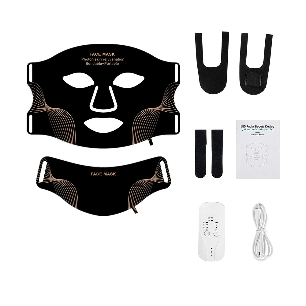Foreverlily Silicone LED Face Neck Mask Skin Rejuvenation Wireless Therapy