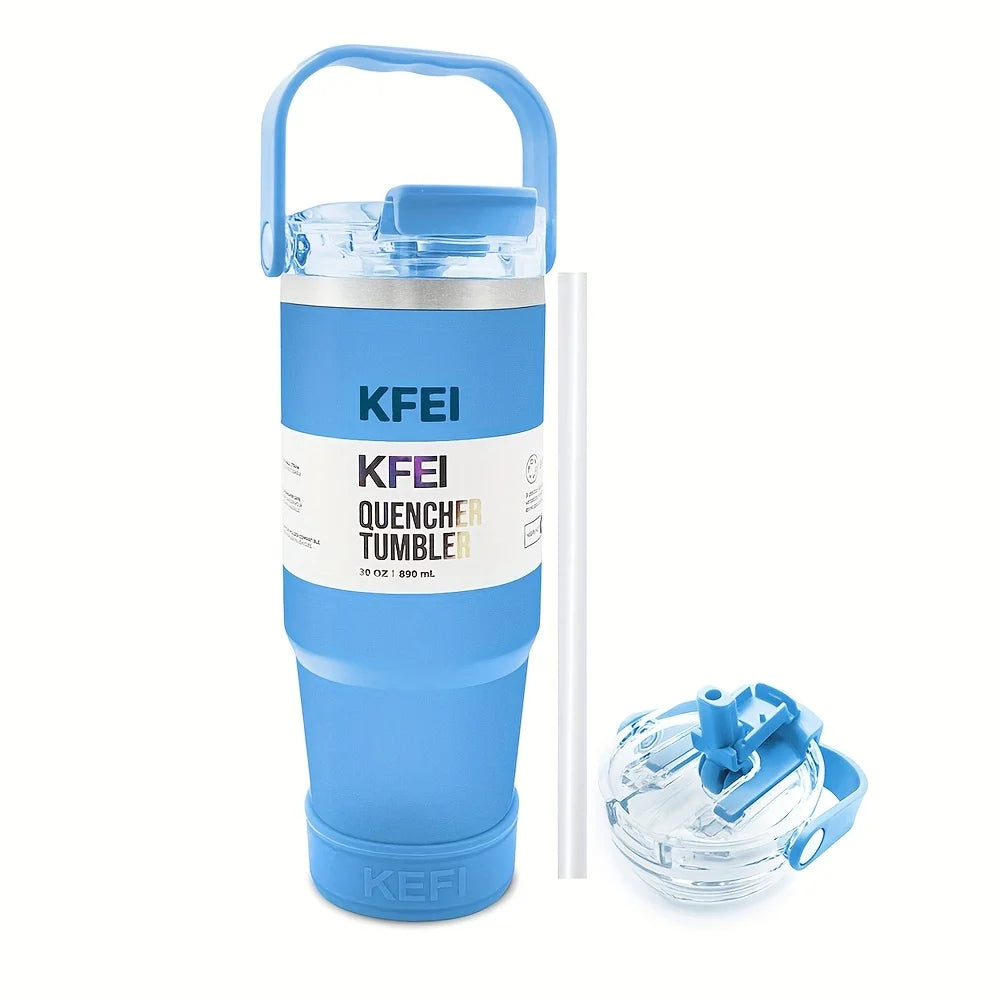 Double Wall Stainless Steel Tumbler With Lid And Straw Insulated