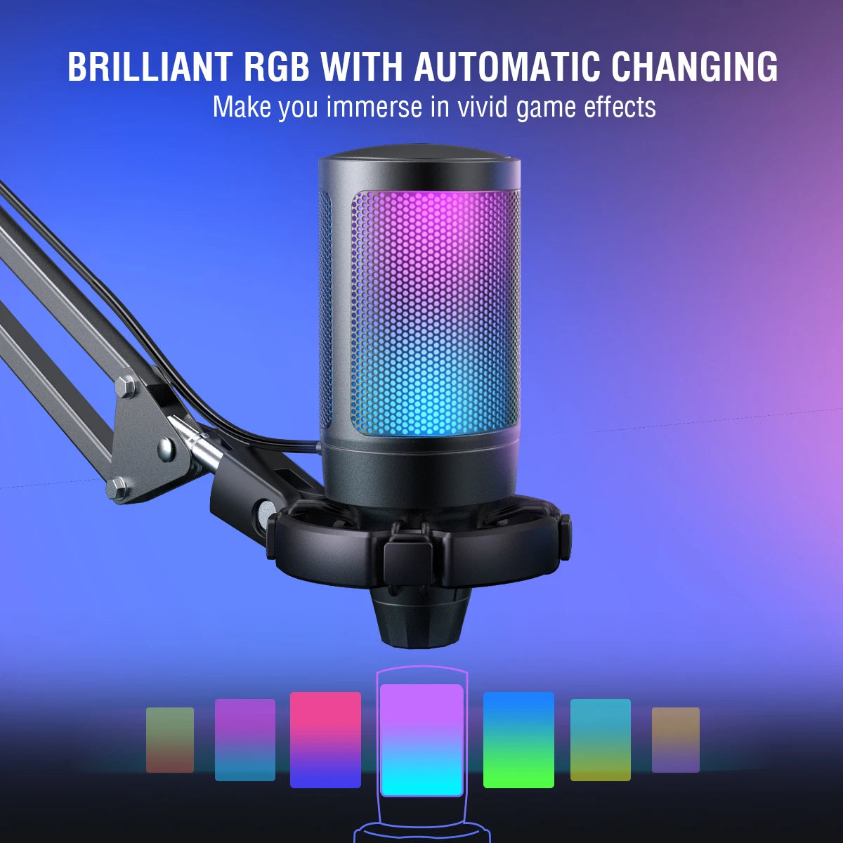 FIFINE USB Gaming Microphone Kit With Stand For Computer Streaming