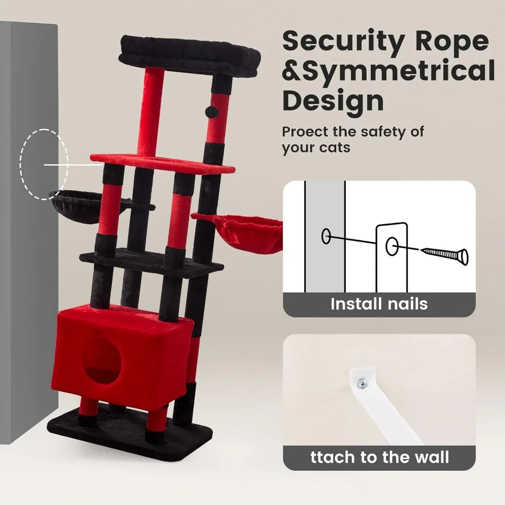NBVCX Heavy Duty Cat Tree Tower With Sisal Scratching Post