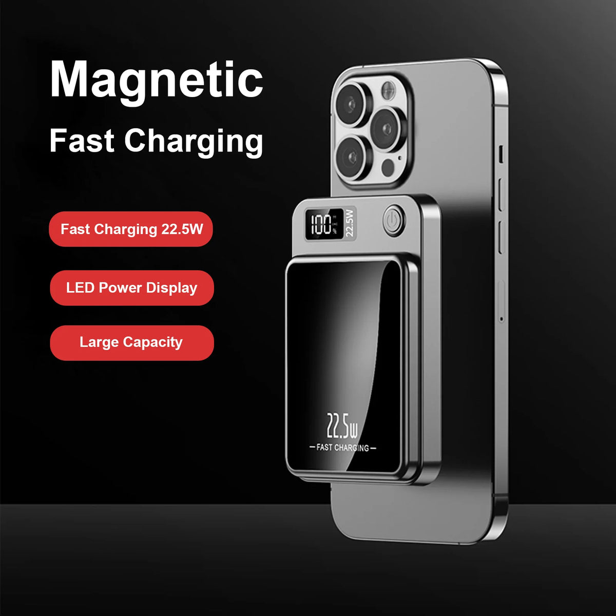 Wireless Magnetic Power Bank 10000mAh Fast Charging Digital Display