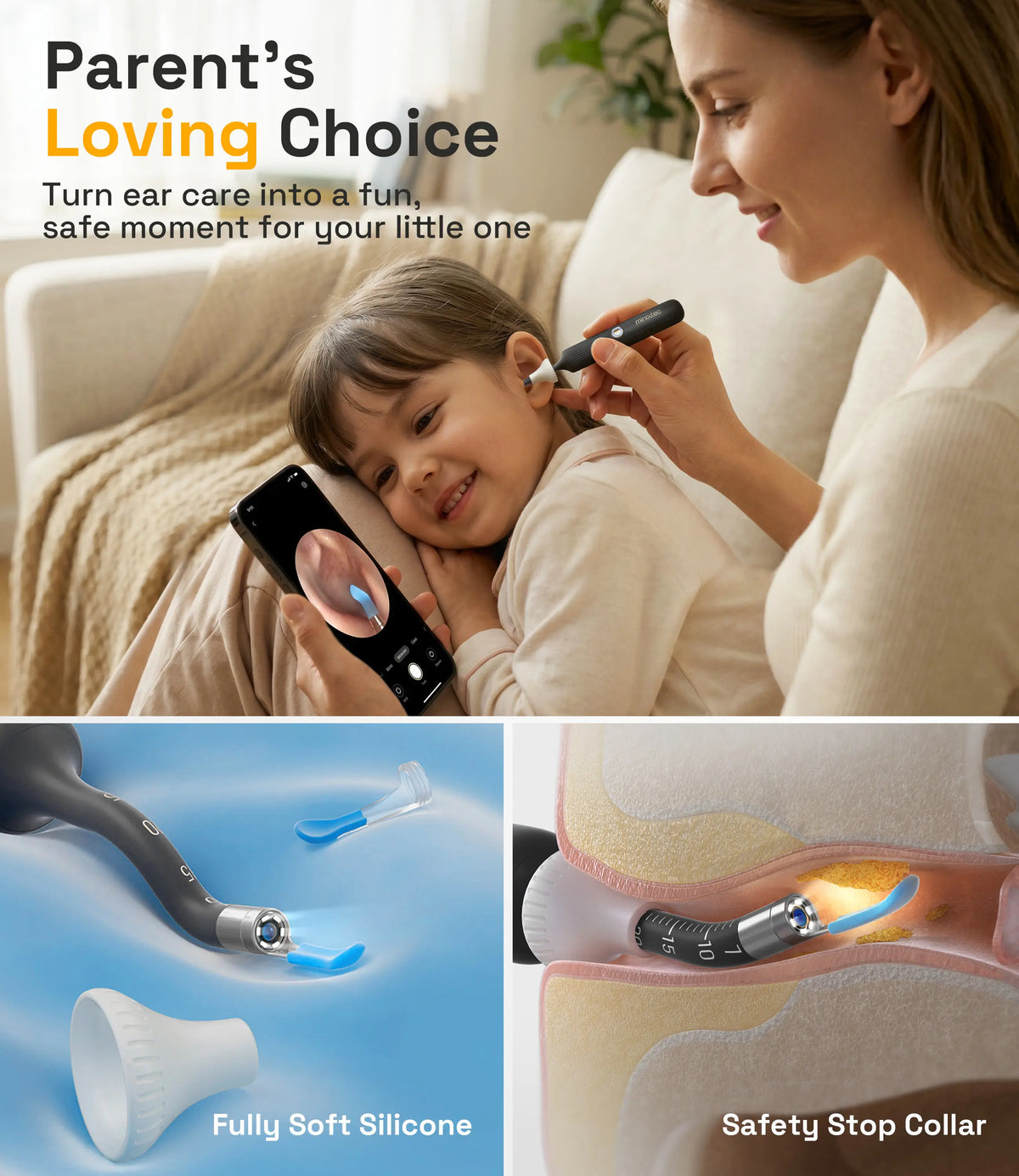 Wireless Otoscope Earwax Removal Kit With HD Camera