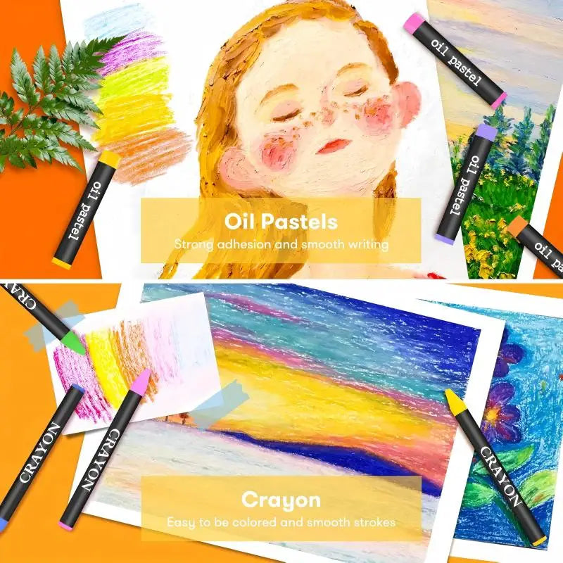 146 Piece Professional Art Kit Including Crayons Oil Pastels And Colored Pencils