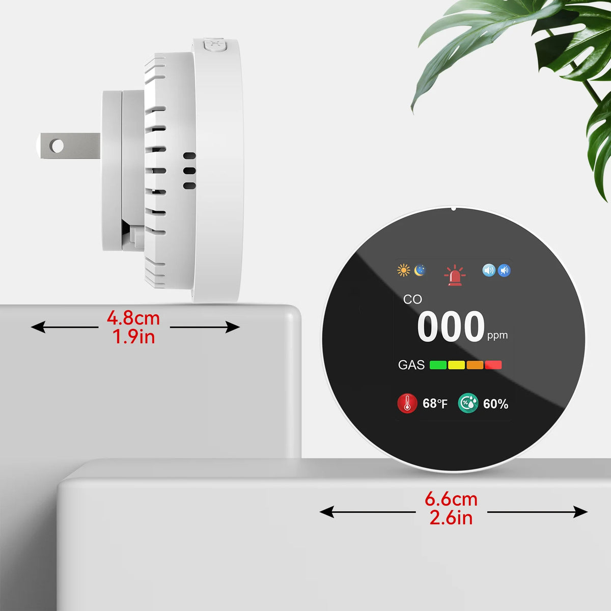 CHZHVAN Four-in-One Plug-In Carbon Monoxide and Gas Detector Alarm