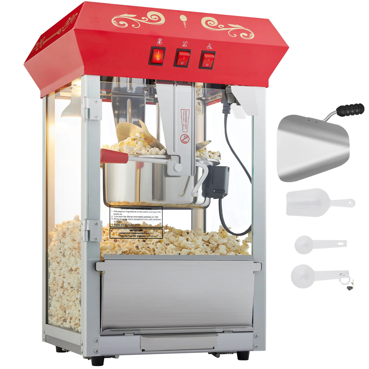 SucceBuy Countertop Popcorn Maker Movie Theater Style Popper