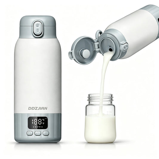 Portable Electric Thermos Cup With LED Temperature Display Milk Warmer