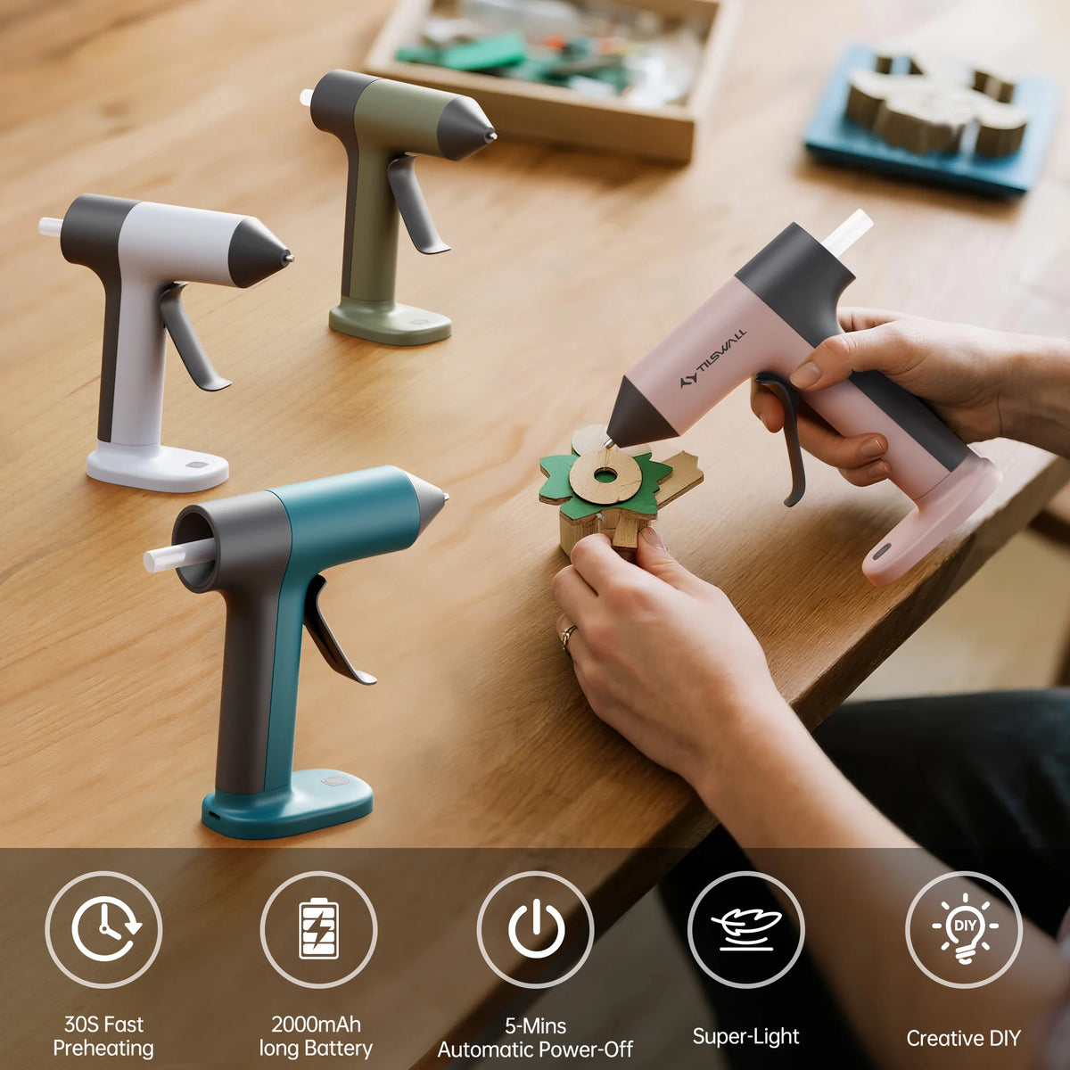 Parrior Cordless Hot Glue Gun With Quick Preheating