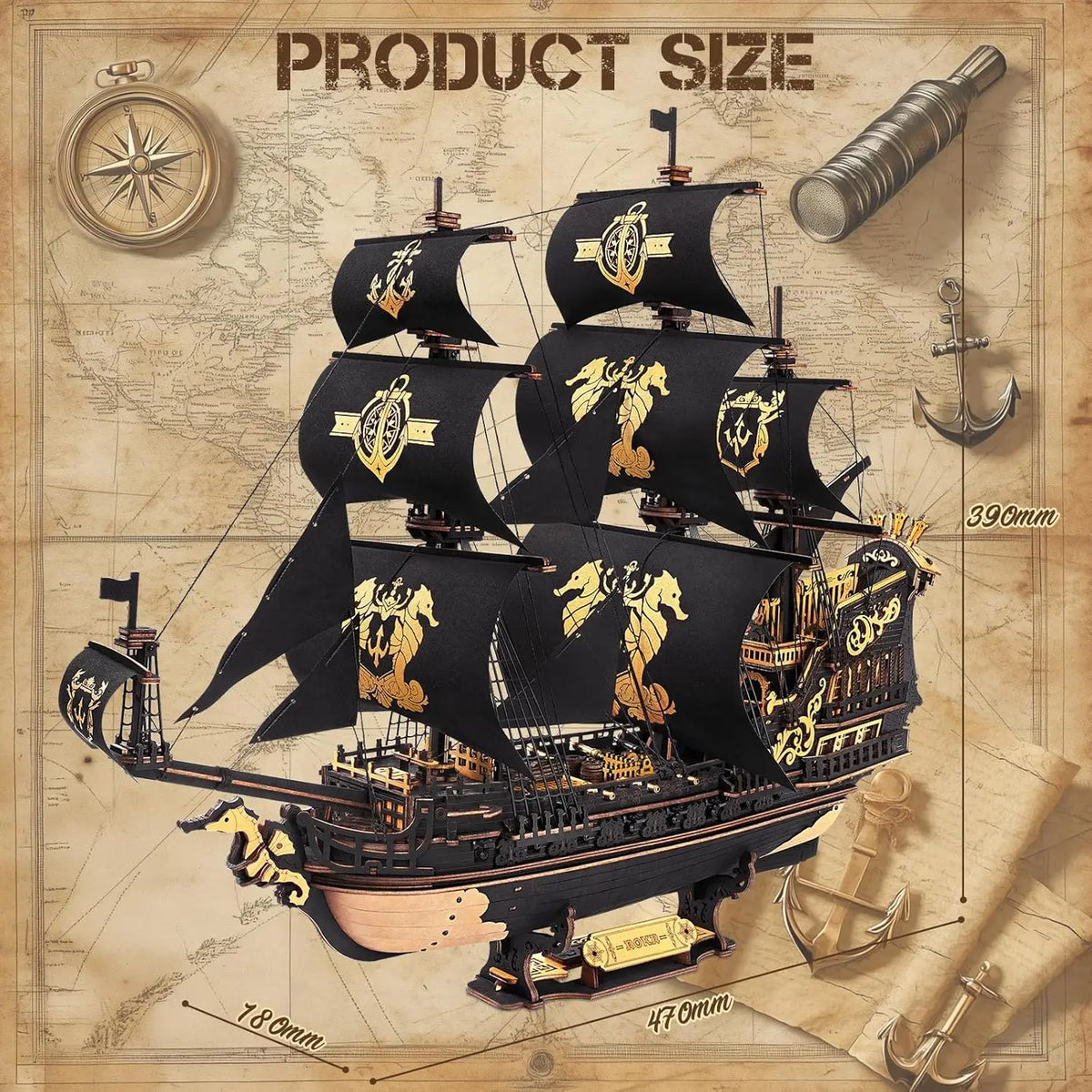 Robotime Wooden 3D Puzzle Seahouse Model Building Kit