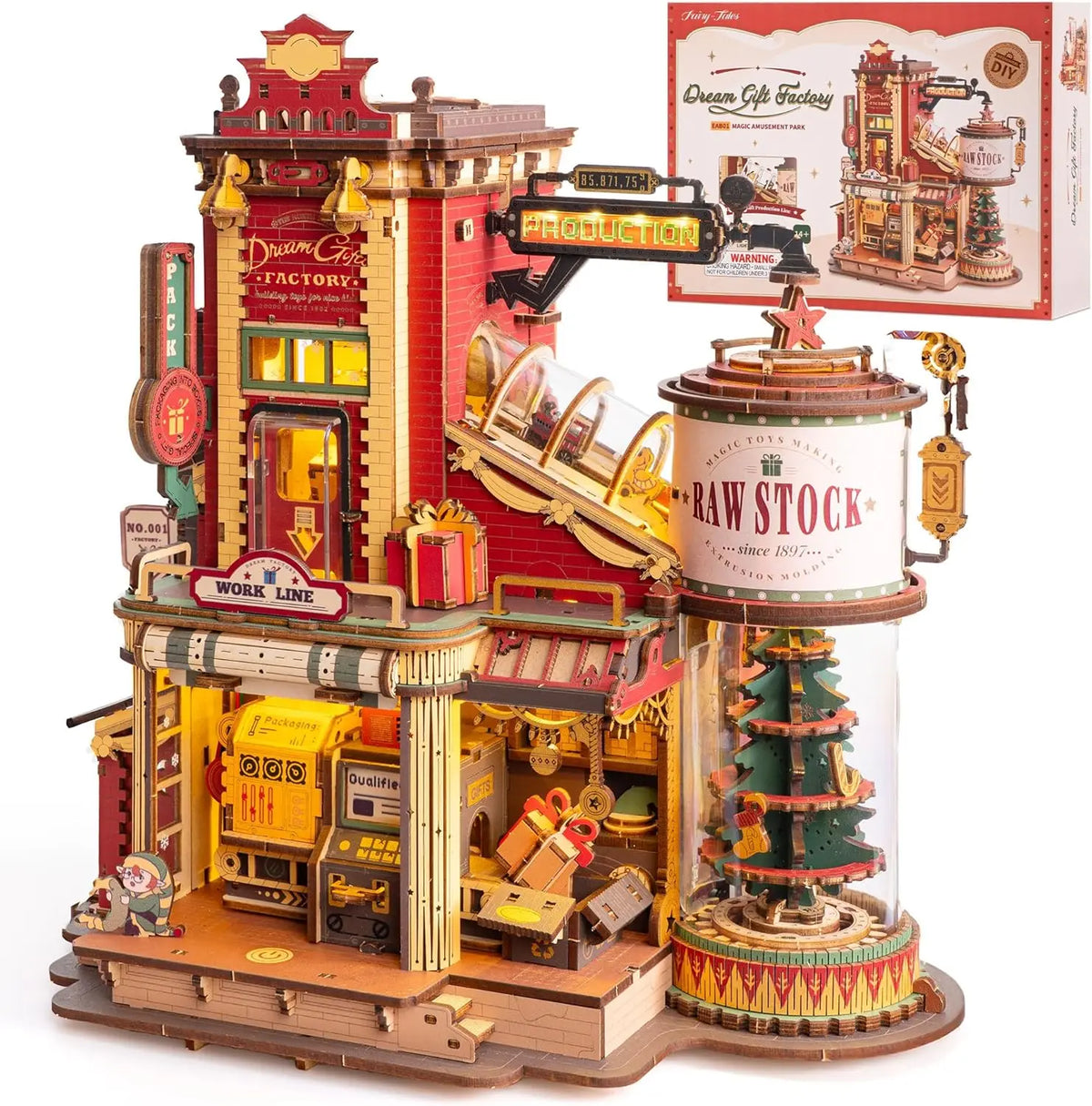 Robotime Christmas Dream Wooden Music Box 3D Puzzle Craft Kit
