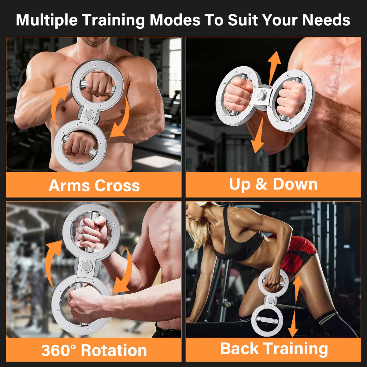 Adjustable Hand Grip Strength Trainer Rotator Forearm Exerciser Machine
