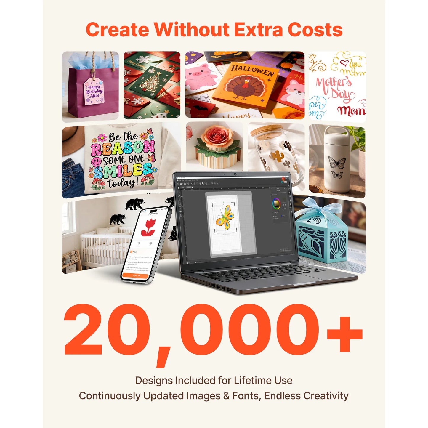 SucceBuy Vinyl Cutting Machine For Crafts And Cards With Touchscreen Control