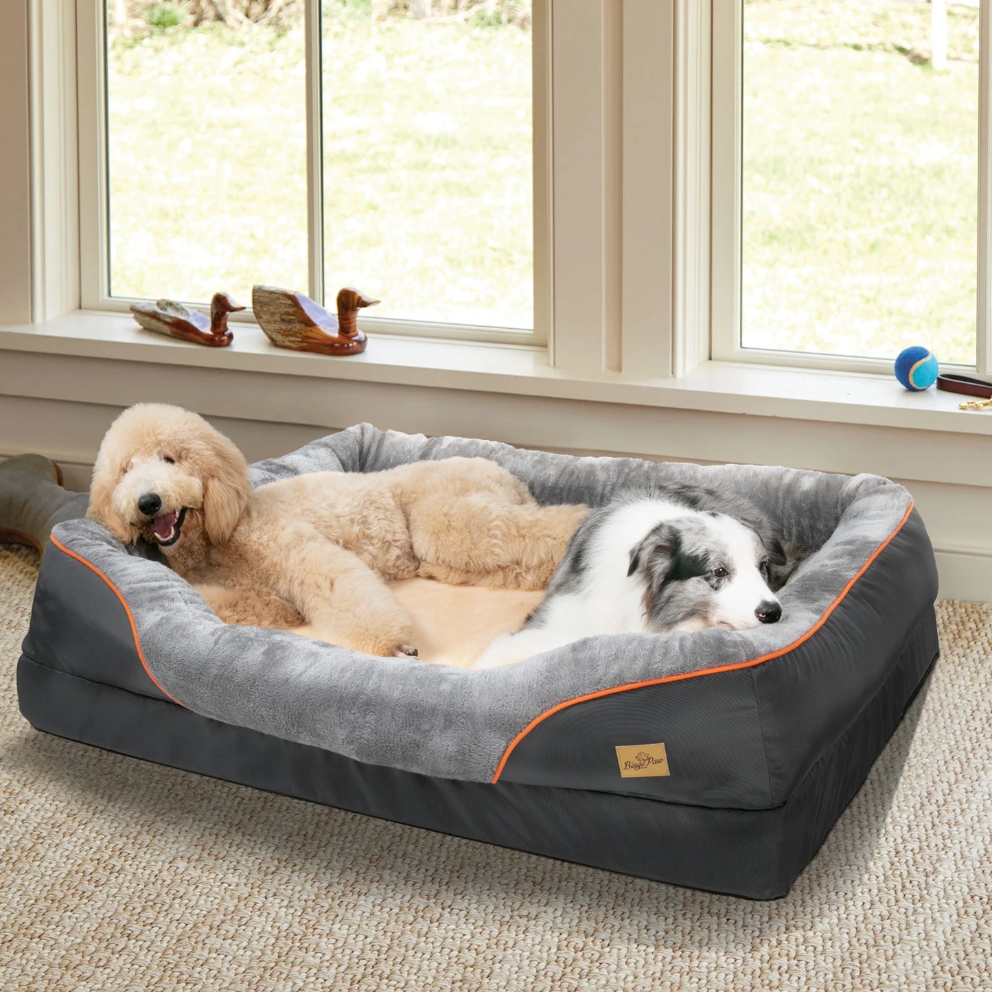 BINGOPAW Dog Bed With Removable Washable Cover Soft Foam Comfort