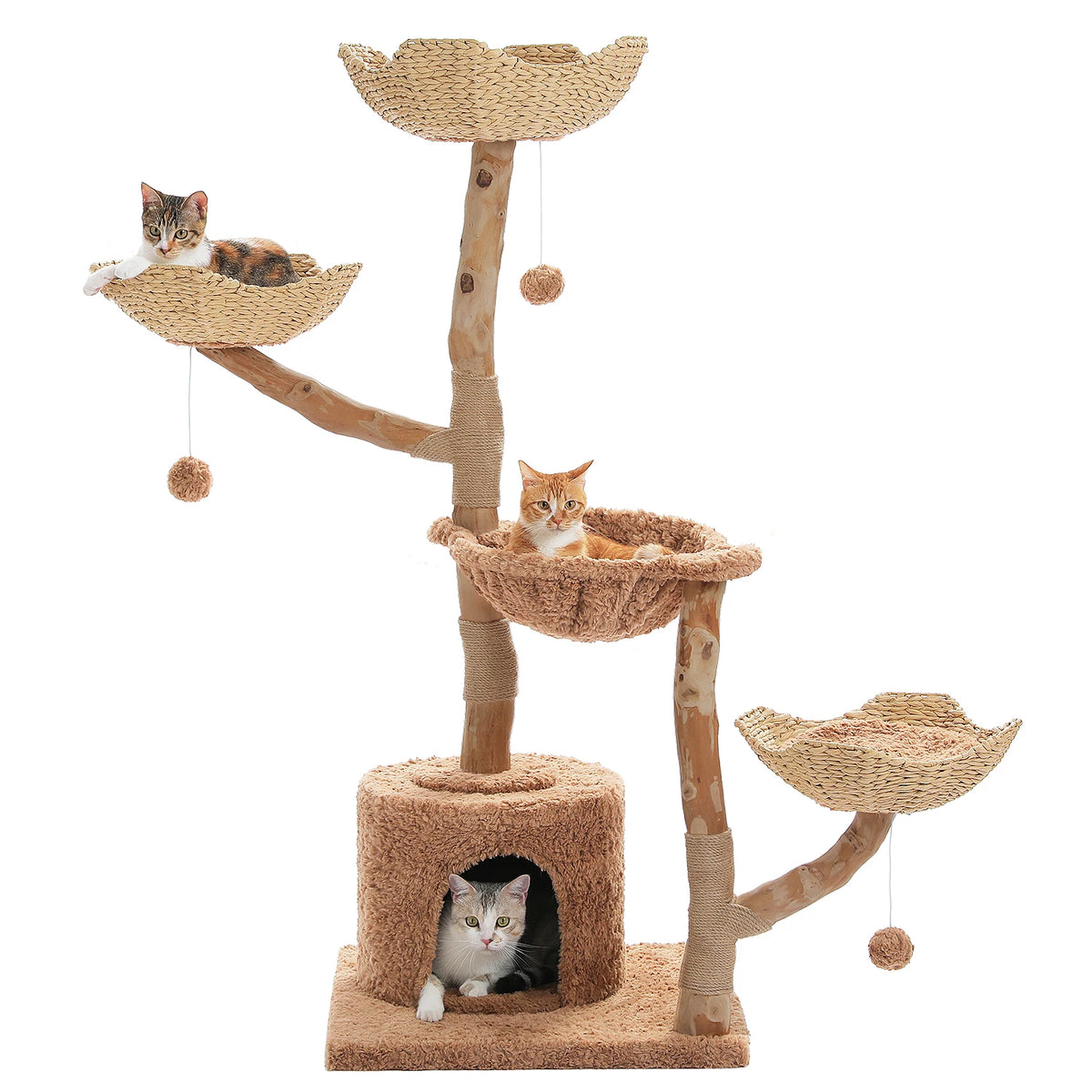 PAWZ Road Cat Tree Sisal Scratching Post Wicker Basket Bed