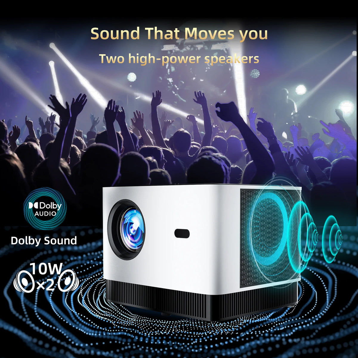 KTC Smart Projector Native 1080P 4K Supported WiFi Bluetooth Speakers