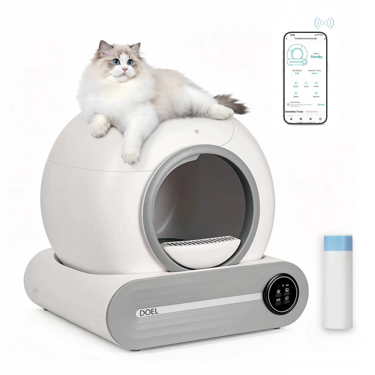 DOEL Smart Automatic Self Cleaning Cat Litter Box WiFi Control
