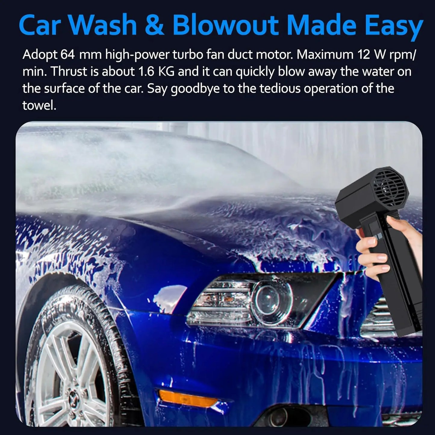 Booster Handheld Car Dryer Air Blower With Powerful Brushless Motor