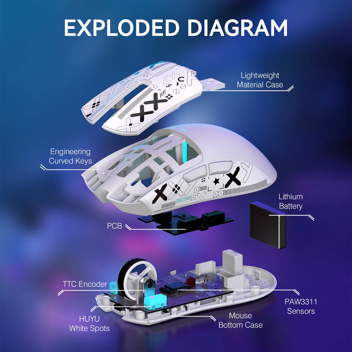 Attack Shark X11 Wireless Gaming Mouse 22K DPI RGB Backlight