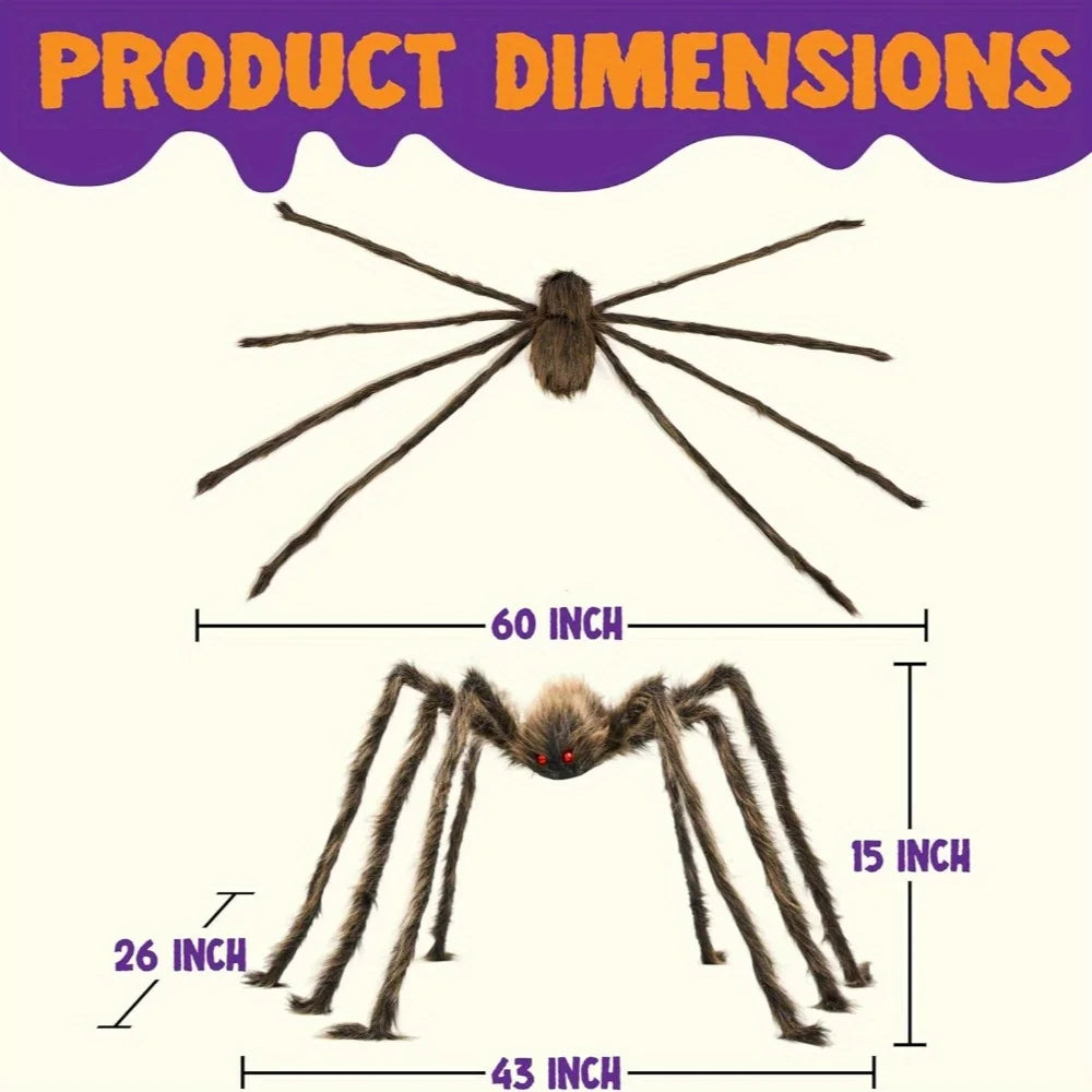 Giant Hairy Spider Halloween Outdoor Yard Decoration Prop