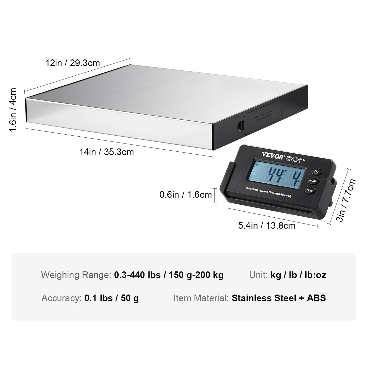 Split Type Digital Shipping Scale With LCD Screen And Timer