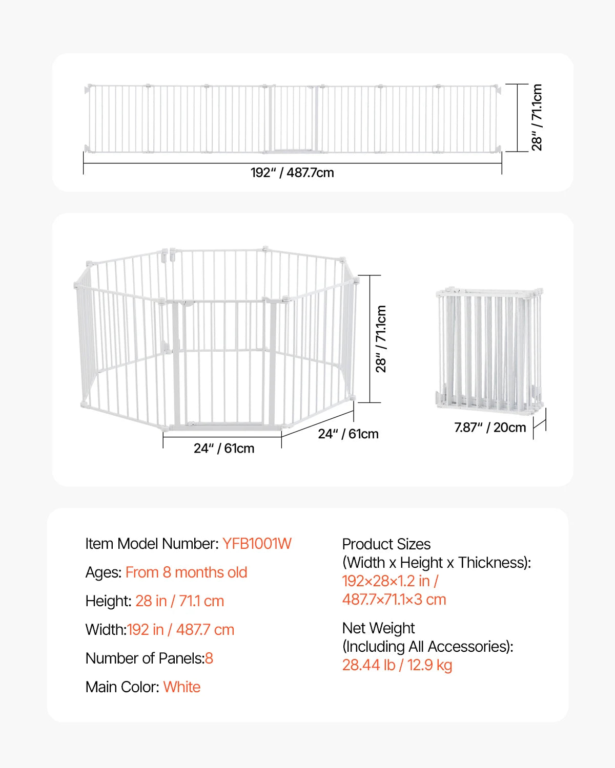 SucceBuy Pressure Mount Baby And Dog Step Thru Security Gate