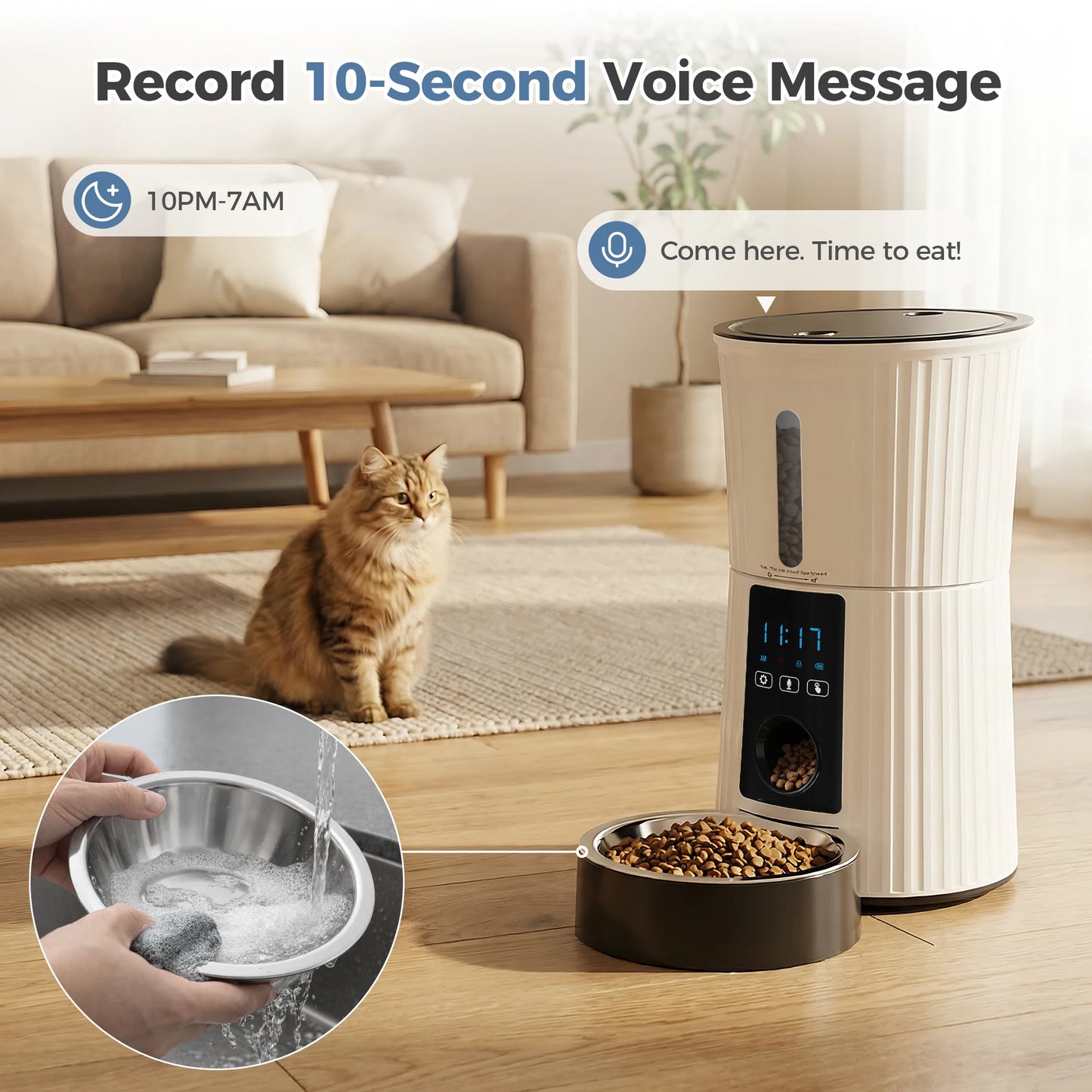 JHK Automatic WiFi Cat Feeder App Control Programmable Power Supply