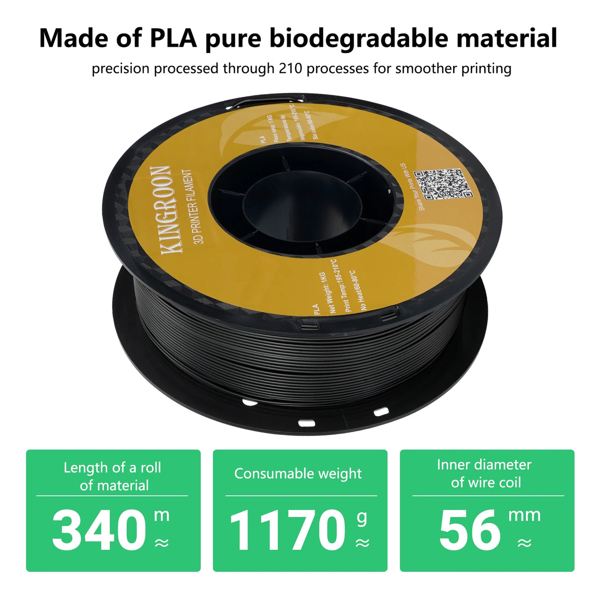 Kingroon Premium PLA And PETG 3D Printing Filament Rolls