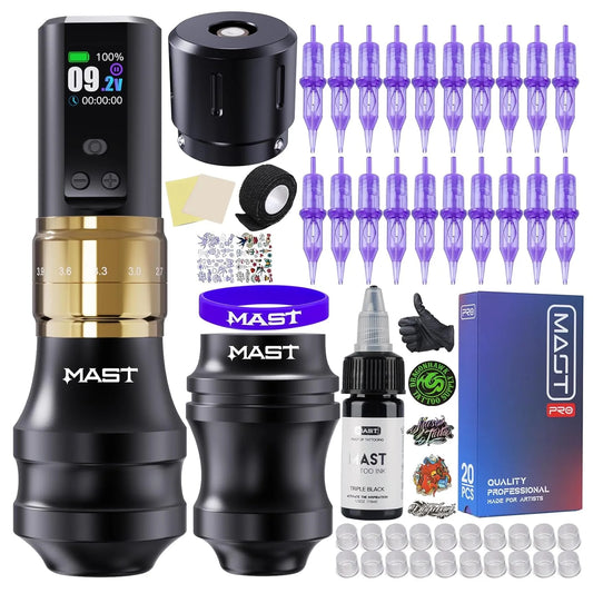 Mast Fold2 Pro Wireless Tattoo Pen Machine Kit Digital Display