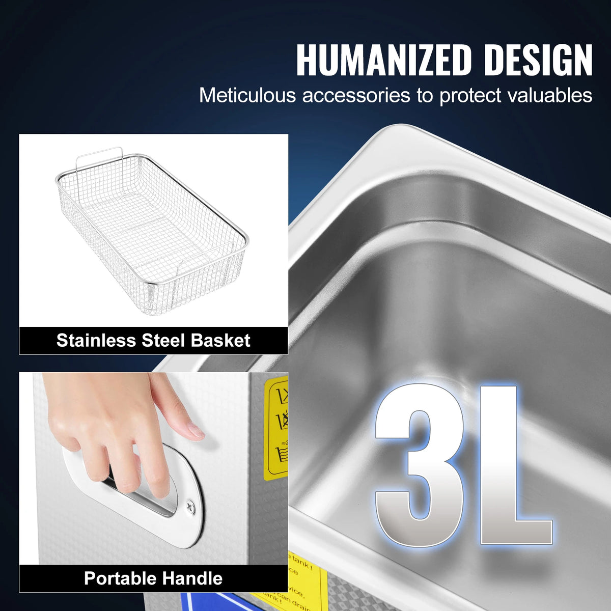 SucceBuy Heated Ultrasonic Cleaner For Home And Kitchen Use