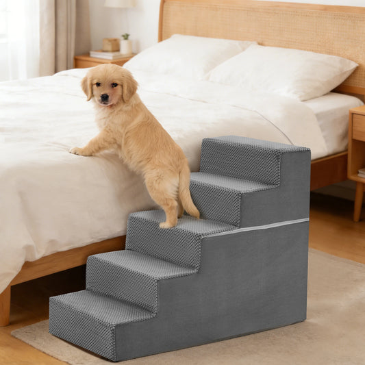 Three To Five Step Right Angled Foam Dog Stairs Ramp