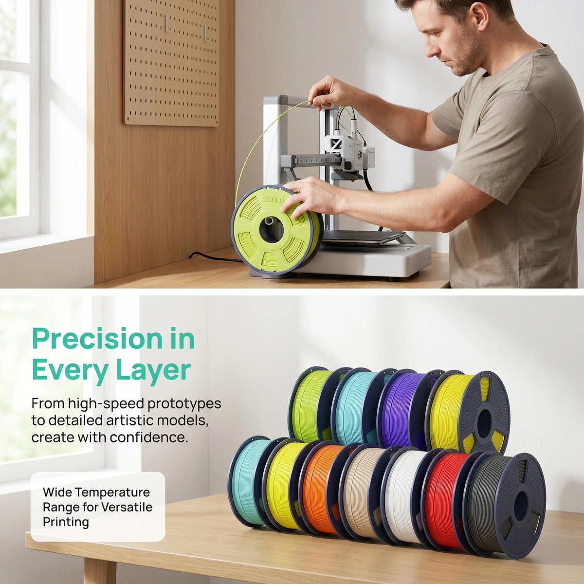 Sunlu Matte PLA 3D Printer Filament Premium Quality Smooth Prints