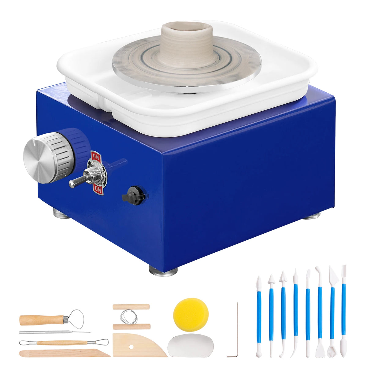 SucceBuy Mini Pottery Wheel With Adjustable Speed And Basin