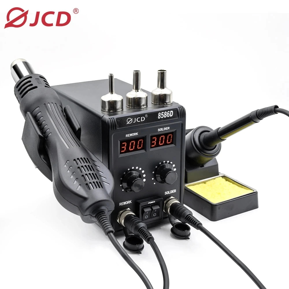 JCD 8586D Soldering Station Hot Air Gun and Soldering Iron