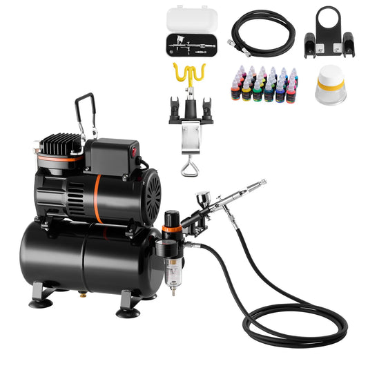 SucceBuy Airbrush Kit With Dual Action Compressor And Tank