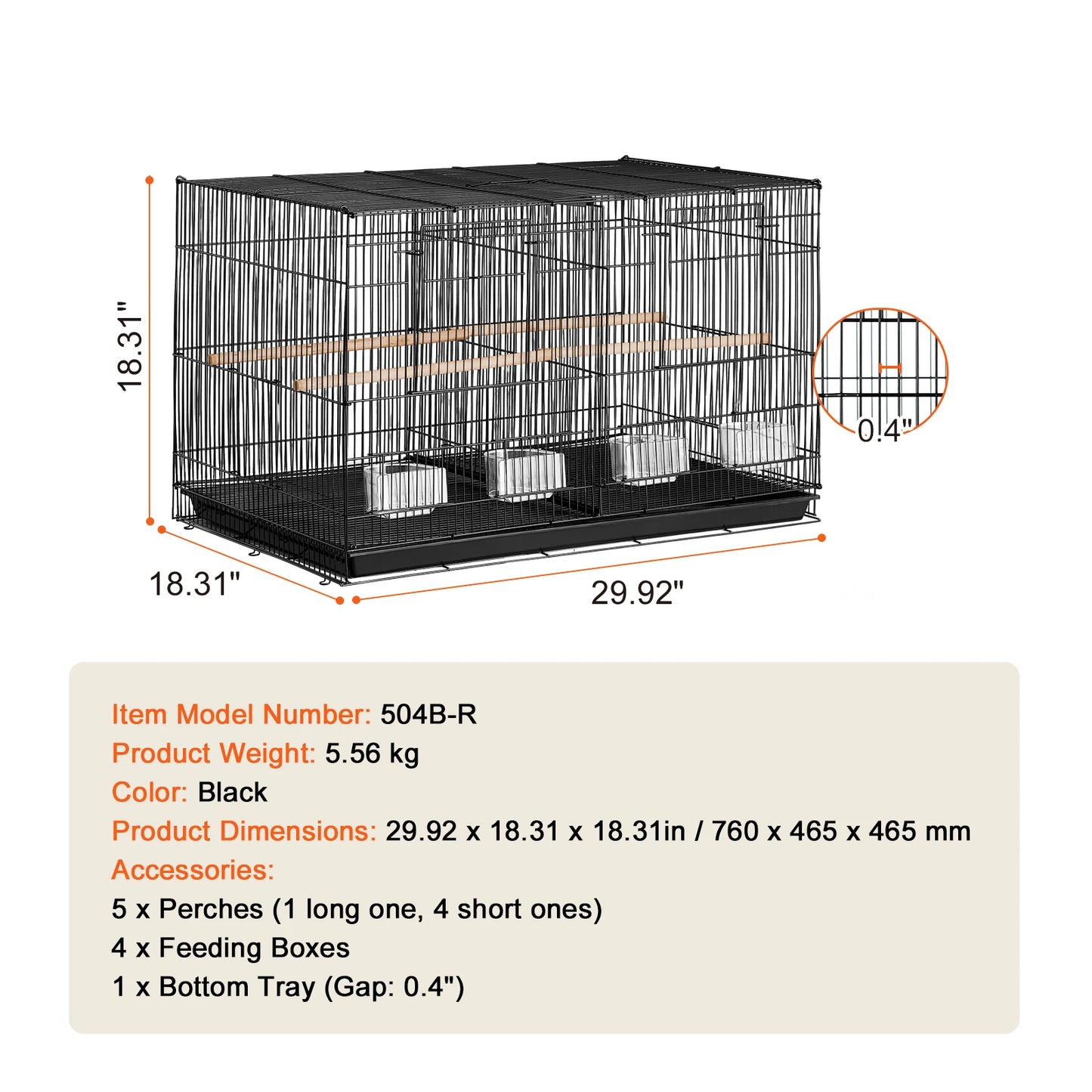 SucceBuy Stackable Divided Bird Cage With Travel Handle And Perch