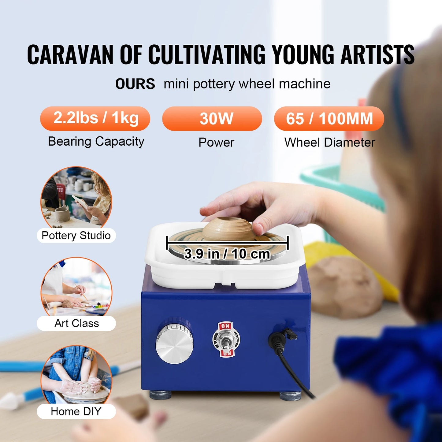 SucceBuy Mini Pottery Wheel With Adjustable Speed And Basin