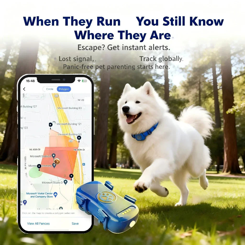 WANWAYTECH Wireless 4G Pet GPS Tracker Unlimited Monitoring Location Device