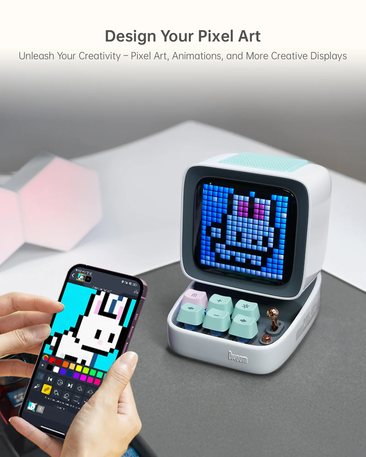 Divoom Ditoo Pro Retro Bluetooth Pixel Art Wireless Alarm Speaker