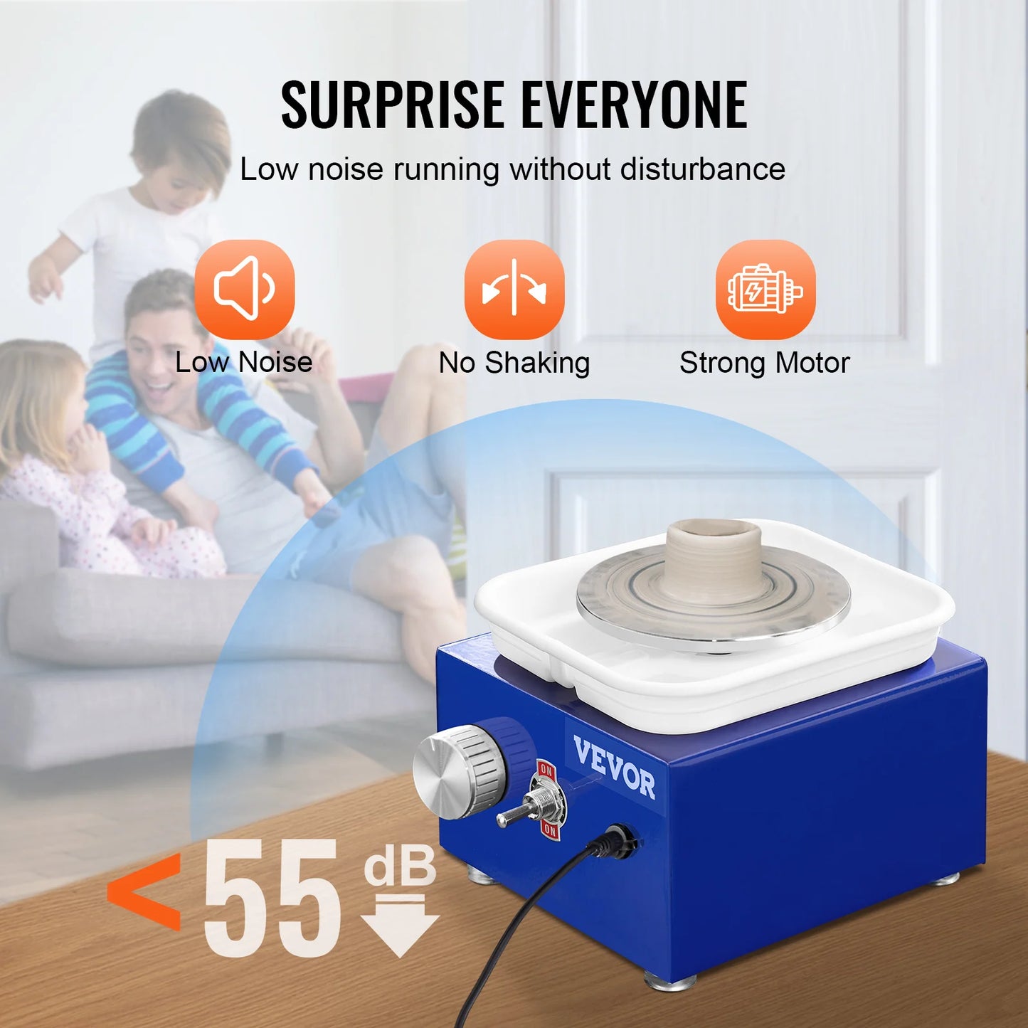 SucceBuy Mini Pottery Wheel With Adjustable Speed And Basin