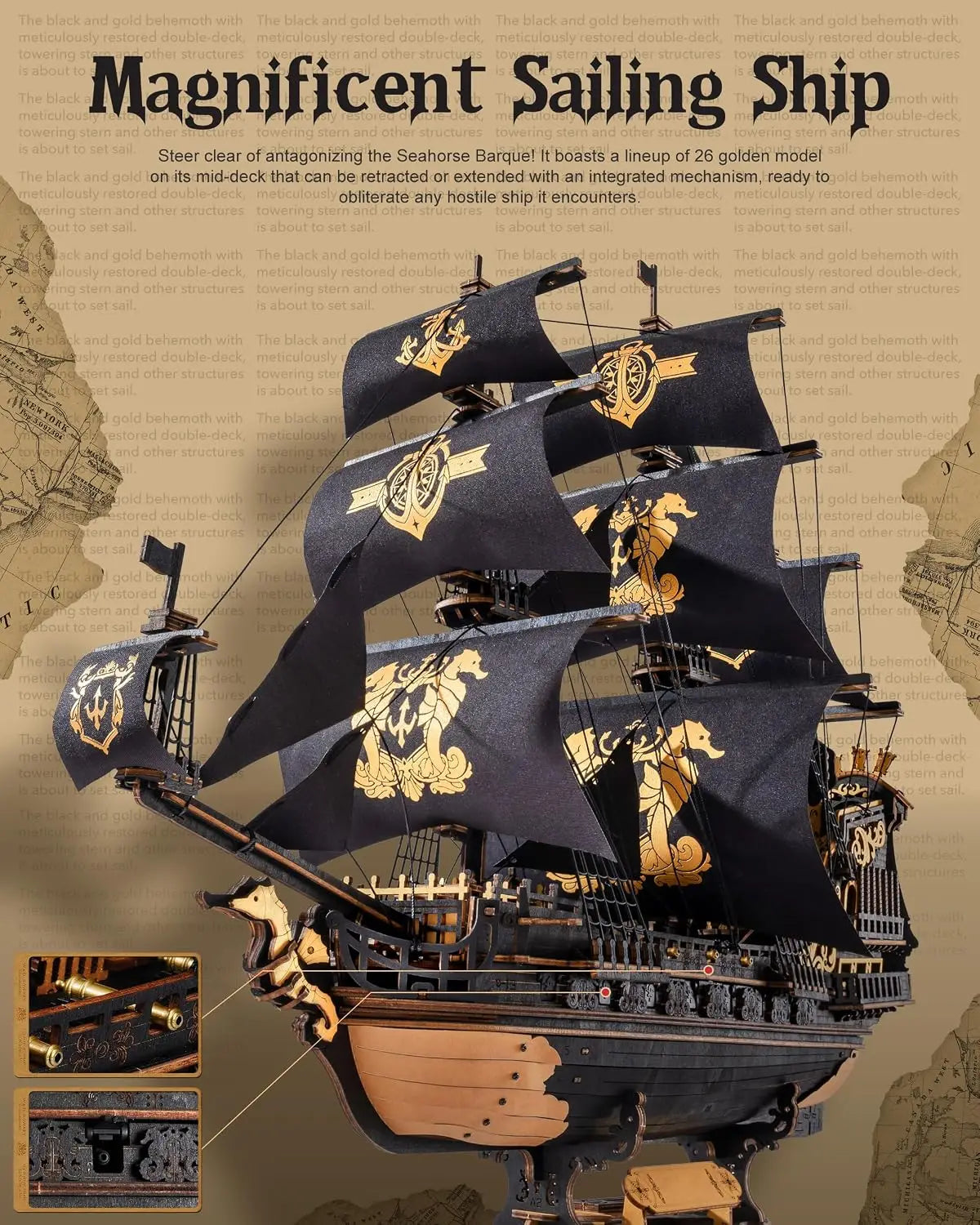 Robotime Wooden 3D Puzzle Seahouse Model Building Kit