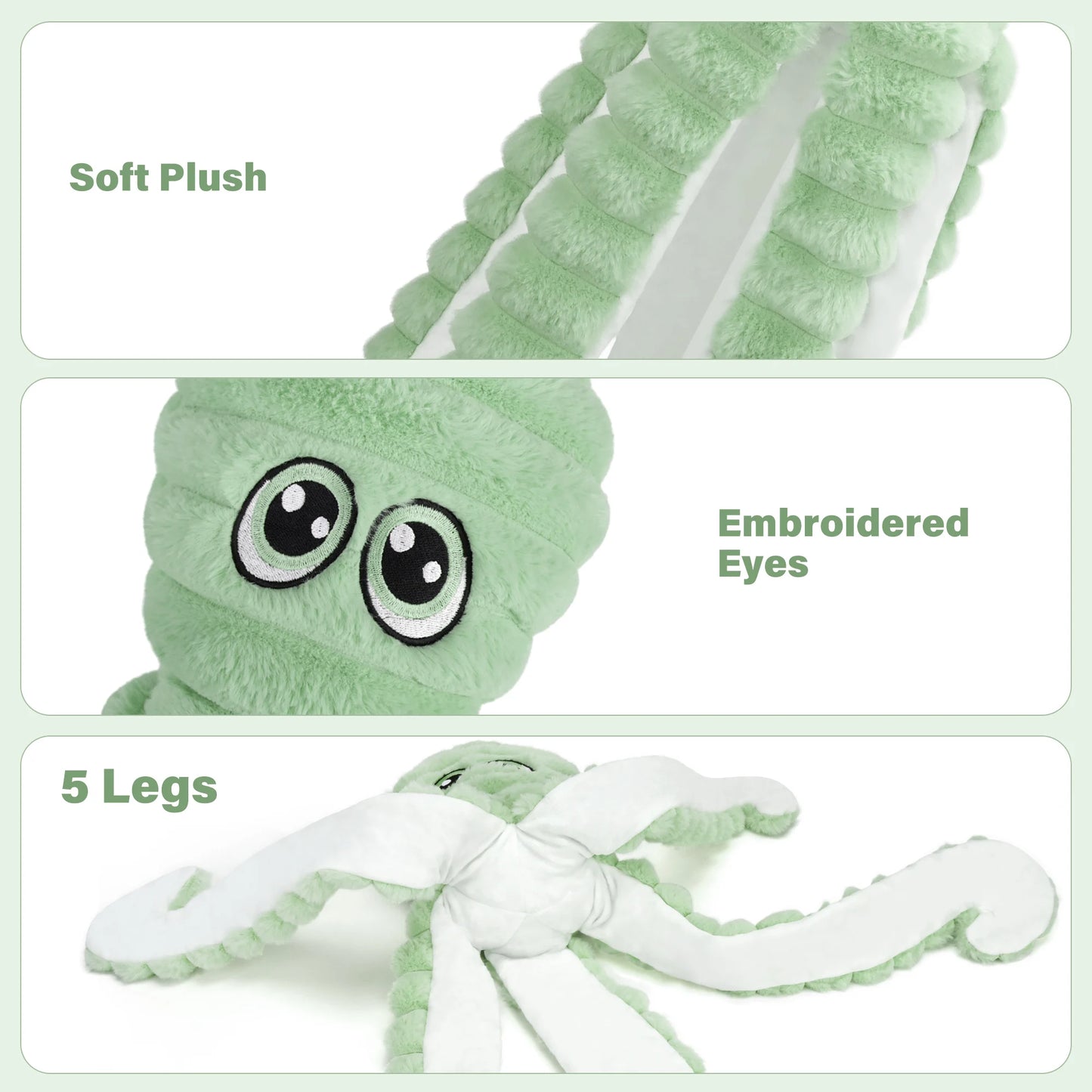 Octopus Design Squeaky Plush Dog Chew Toy For Interactive Play